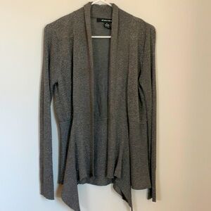 89TH & MADISON DARK GREY OPEN CARDIGAN SWEATER SIZE S